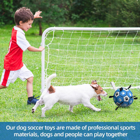 Dog Ropes Toys Soccer Ball with Straps, Interactive Dog Toys for Tug of War, Puppy Birthday Gifts, Dog Tug Toy, Dog Water Toy, Durable Dog Balls f...